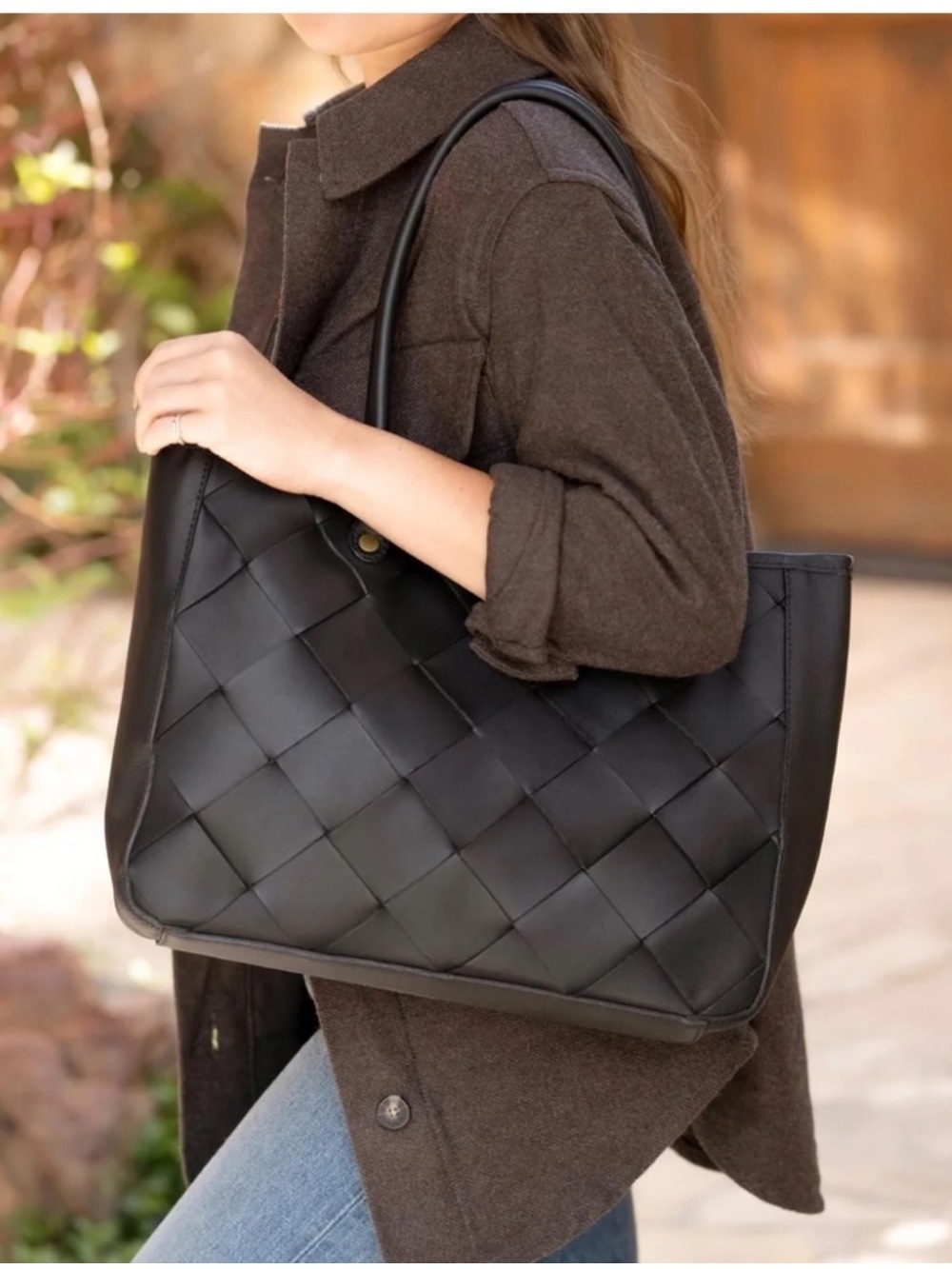 New Nisolo Woven Carry All Tote in Black